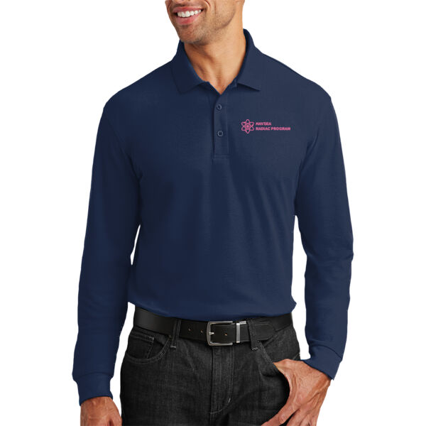 Unisex/Mens Long Sleeve Core Classic Pique Polo Thumbnail