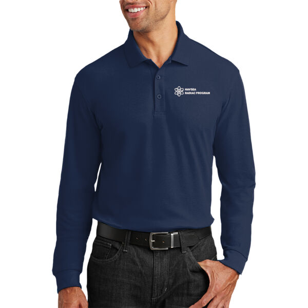 Unisex/Mens Long Sleeve Core Classic Pique Polo Thumbnail