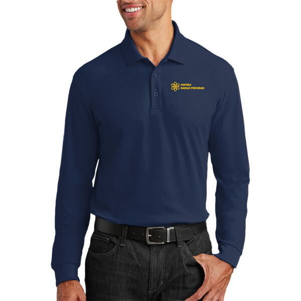 Unisex/Mens Long Sleeve Core Classic Pique Polo Thumbnail